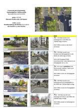 Bild zu gemeldetem Anliegen vom *2024-02-17 20:23:53; Erneuerung der Ampelanlage Stadtwaldgürtel / Wüllnerstraße. Baumaßnahme Jan/Feb 2024. Das Bild zeigt a) eine Übersicht aller 12 Ampelmasten für Fußverkehr und b) Einzeldarstellungen problematischer Positionen von Fußverkehrsampeln (alt versus neu)