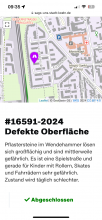 Screenshot des gemeldeten Schadens am 18.6.24