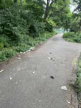 Müll am Parkplatz Fühlinger See