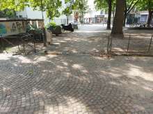 Fußgängerzone An der Eiche, fester Poller fehlt