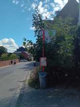 Der Gehweg ist zugewachsen. Belvederestr./Herrigergasse