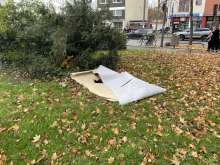 Teppich auf Grünfläche entsorgt 