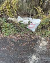 Entsorgung von Bauhaus gefüllten Säcken