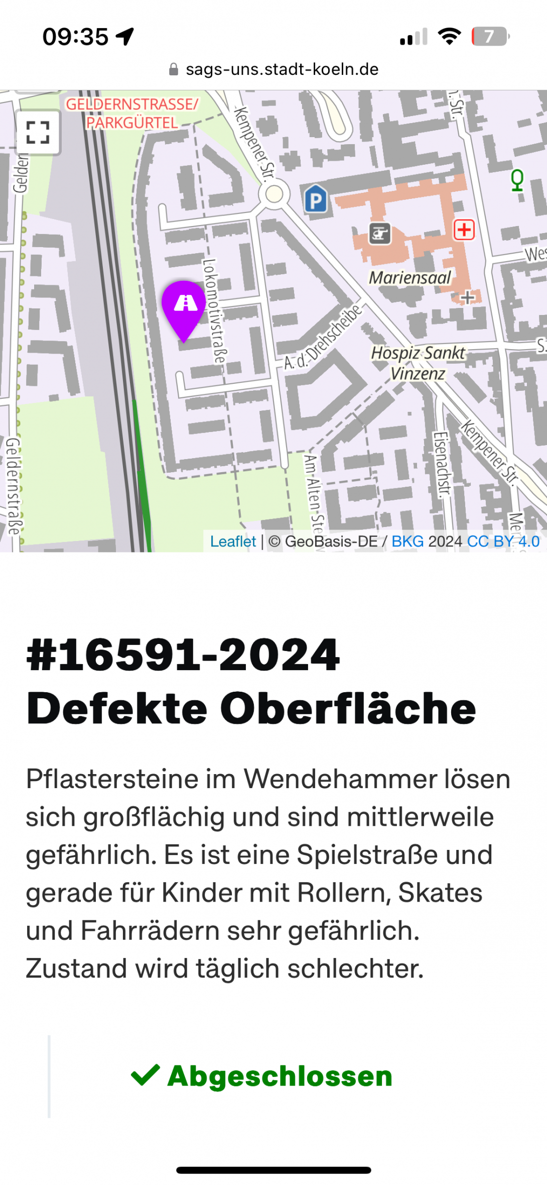 Bild zu gemeldetem Anliegen vom *2025-01-13 09:44:09