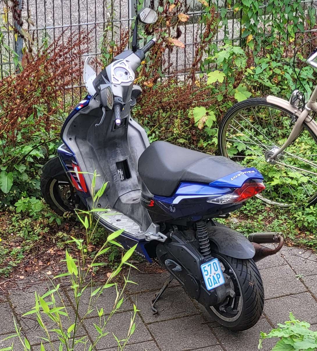 Im Anemonenweg in Junkersdorf steht bestimmt schon zwei Jahre ein blauer Roller neben der SB Tankstelle. Es fehlen schon einige Teile und Kinder klettern drauf rum.  Zuletzt vor zwei Jahren hat eine Frau den Roller benutzt, die aus dem Haus an der Aachener Straße 1037 kam. Gruß Josef Radermacher 