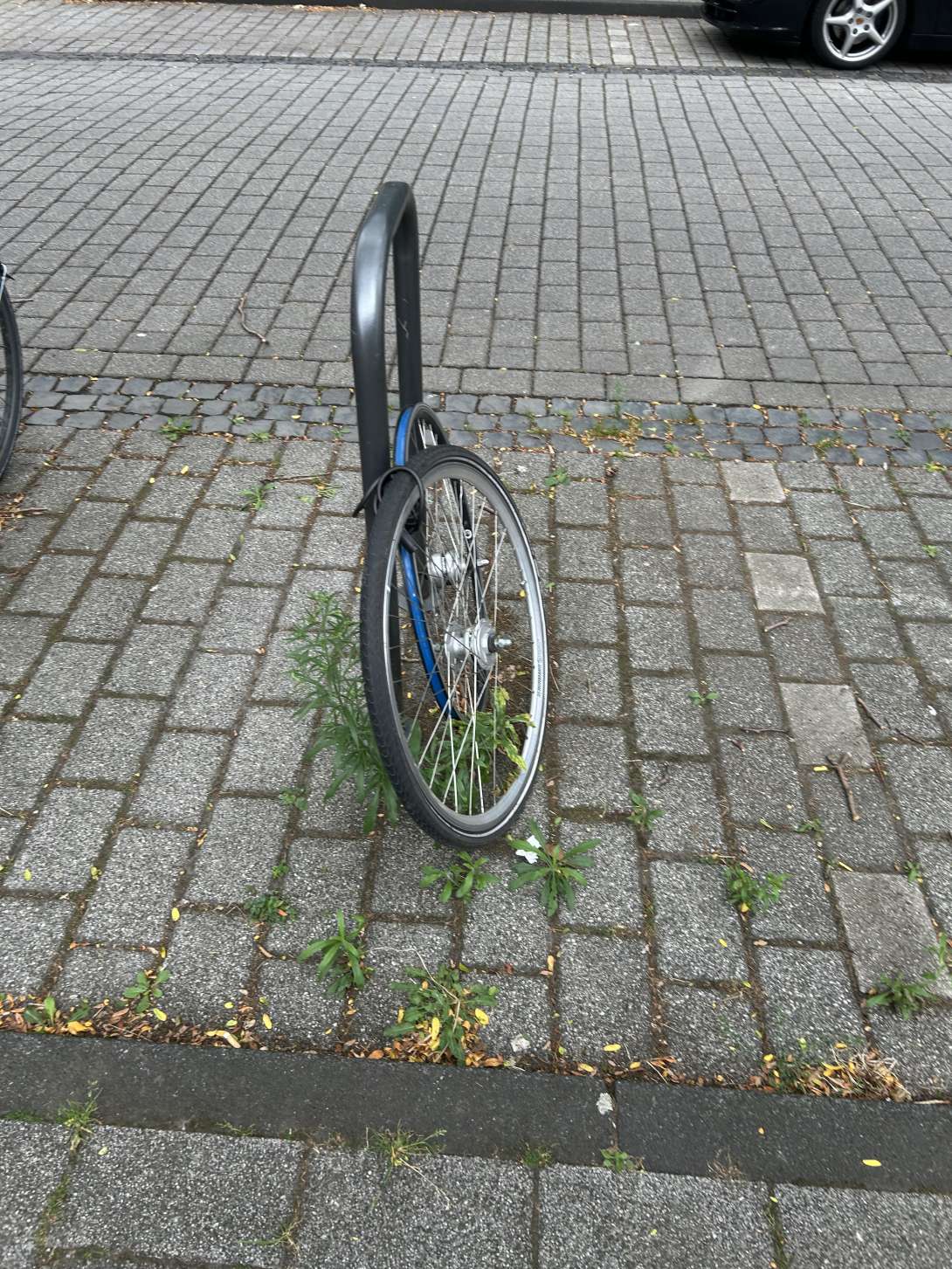 Räder an Fahrradständer angekettet