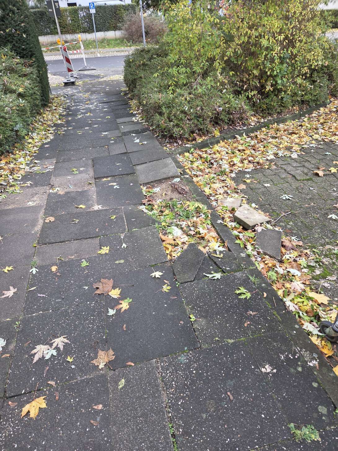Defekte Gehwegplatten