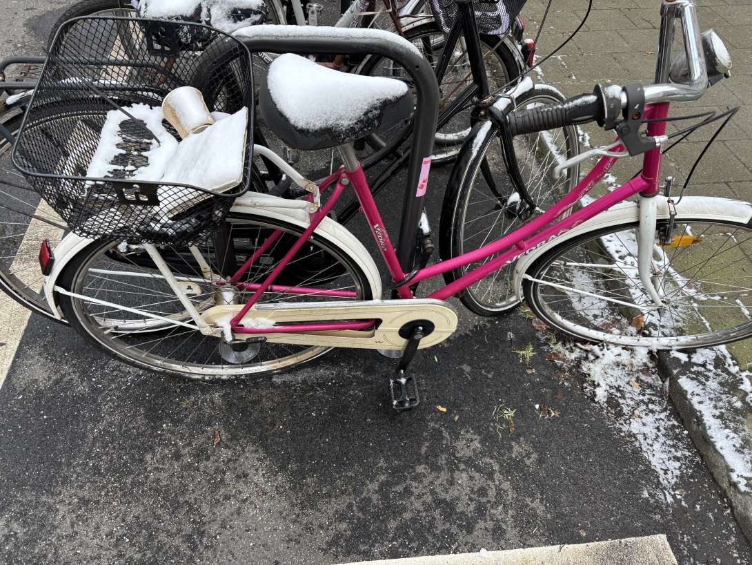 Lila Fahrrad, Vorder & Hinterreifen platt