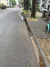 Pfütze am Gully Houdainer Ecke Schmittgasse