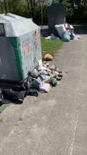 Guten Tag, Müll an Glas- und Kleidercontainern 2025-08-11 12:28:18