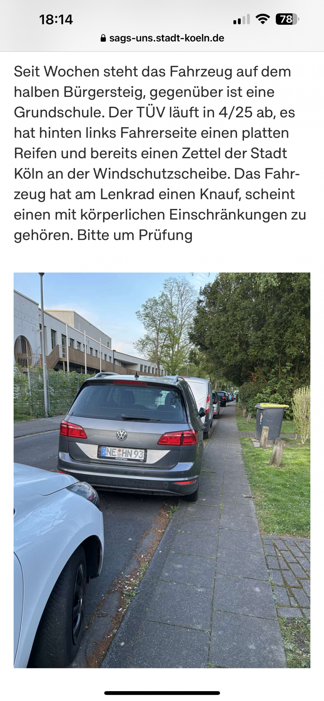 Bild zu gemeldetem Anliegen vom *2025-05-05 15:36:23