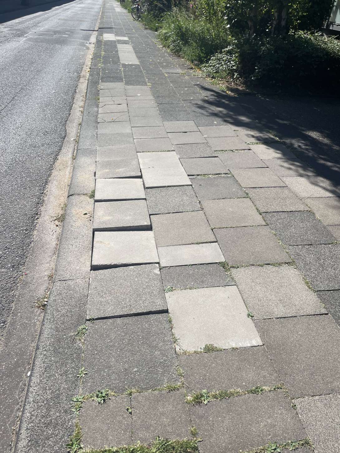 Die Gehwegplatten sind lose und stellen eine Stolpergefahr dar. Anliegen vom *2025-08-18 15:36:07