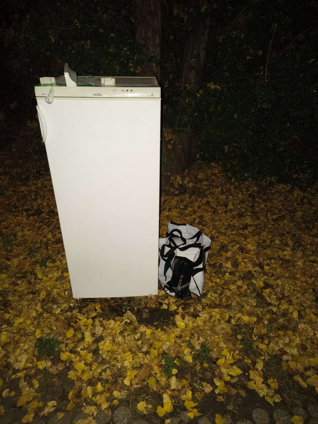 Gefrierschrank am Zugang zur Friedensstr. 114/114a