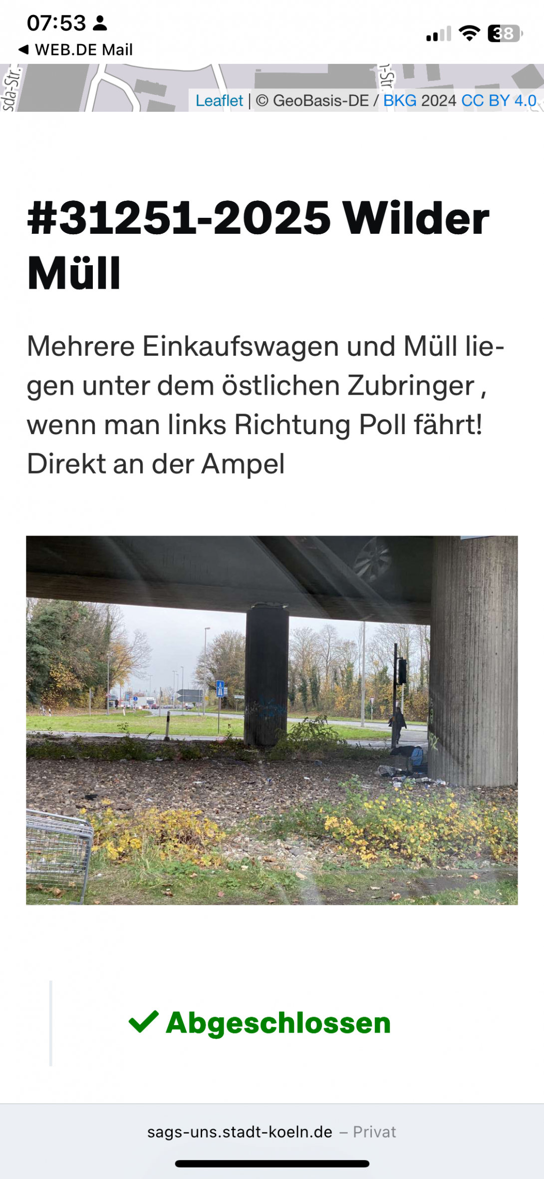 Bild zu gemeldetem Anliegen vom *2025-11-20 08:38:21