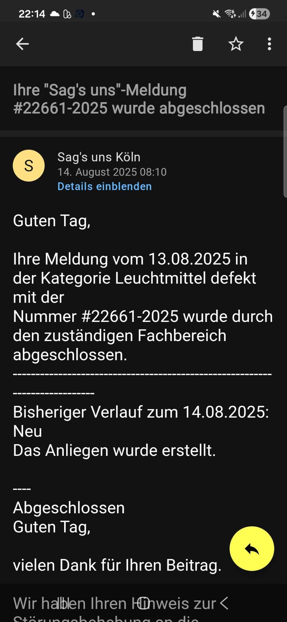 Bild zu gemeldetem Anliegen vom *2026-01-07 08:18:44